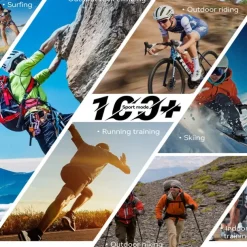 Smart Watch 2.01 inch Smartwatch Fitness Running Watch Bluetooth Pedometer Call Reminder Activity Tracker Compatible with Android iOS Women Men Hands-Free Calls Waterproof Media Control