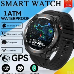 Smart Watch 2025 New For Built-in GPS Sports Smartwatch 1.45'' IPS Screen Compass Bluetoot Call 1ATM Waterproof SmartBracele