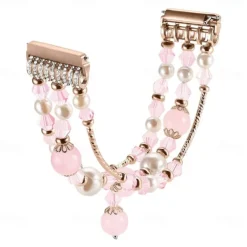 Smart Watch Band Compatible with Fitbit Versa 2 / Versa Lite / Versa SE / Versa Alloy Beaded Smartwatch Strap Bling Diamond Beaded Women Men Jewelry Bracelet Replacement Wristband