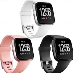 Smart Watch Band Compatible with Fitbit Versa 2 / Versa Lite / Versa SE / Versa Silicone Smartwatch Strap Soft Elastic Adjustable Sport Band Replacement Wristband