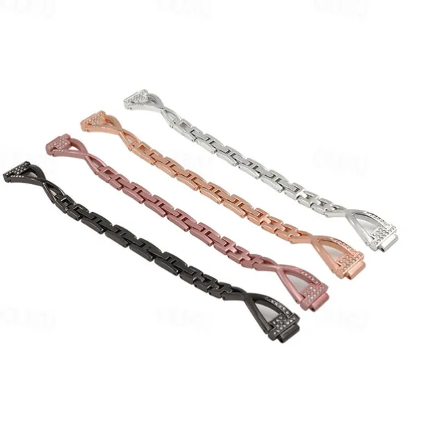 Smart Watch Band Compatible with Fitbit Fitbit Inspire Inspire 2 / Inspire HR / Inspire Stainless Steel Rhinestone Smartwatch Strap Bling Diamond Luxury Jewelry Bracelet Replacement Wristband