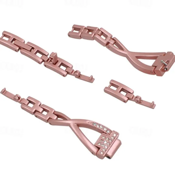 Smart Watch Band Compatible with Fitbit Fitbit Inspire Inspire 2 / Inspire HR / Inspire Stainless Steel Rhinestone Smartwatch Strap Bling Diamond Luxury Jewelry Bracelet Replacement Wristband