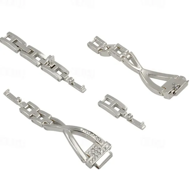 Smart Watch Band Compatible with Fitbit Fitbit Inspire Inspire 2 / Inspire HR / Inspire Stainless Steel Rhinestone Smartwatch Strap Bling Diamond Luxury Jewelry Bracelet Replacement Wristband