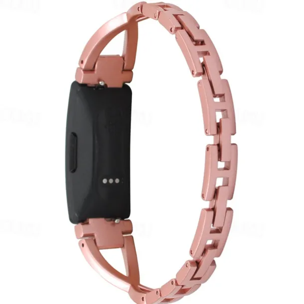 Smart Watch Band Compatible with Fitbit Fitbit Inspire Inspire 2 / Inspire HR / Inspire Stainless Steel Rhinestone Smartwatch Strap Bling Diamond Luxury Jewelry Bracelet Replacement Wristband