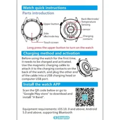 Smart Watch for Men - ECG, Blood Pressure, Body Temperature Monitoring, IP68 Waterproof Fitness Tracker​