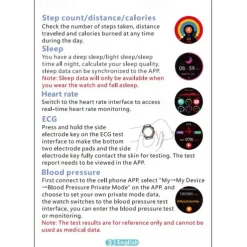 Smart Watch for Men - ECG, Blood Pressure, Body Temperature Monitoring, IP68 Waterproof Fitness Tracker​