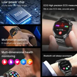 Smart Watch for Men - ECG, Blood Pressure, Body Temperature Monitoring, IP68 Waterproof Fitness Tracker​