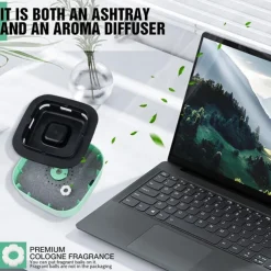 Smokeless Ashtrays For Cigarettes Indoor 2 In 1 Air Purifier Multifunctional Negative Ion Air Fresher for Filtering Second-Hand Smoke From Cigarettes Remove Odor Without Battery