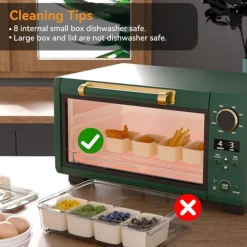 Snackle Box Container Divided Serving Tray with Lid, Portable Snack Platters Organizer, Charcuterie Container with 8 Compartments Food Storage Containers, Keep Your Candy, Chips Fresh.