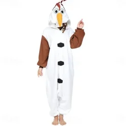 Snowman Christmas Pajamas Onesie Costume Men's Women's Christmas Carnival Christmas Eve Christmas Adults Party Christmas Onesie