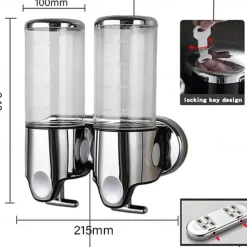 Soap Dispenser Wall Mounted Bathroom Shower Pump Dispenser for Shower Gel Shampoo Soap White (2*500ml)