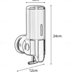 Soap Dispenser Wall Mounted Bathroom Shower Pump Dispenser for Shower Gel Shampoo Soap (500ml)