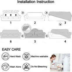 Sofa Cover Plants Yarn Dyed Polyester Slipcovers - Stylish Botanical Design - Soft and Durable Polyester Fabric - Protects and Revitalizes Your Sofa
