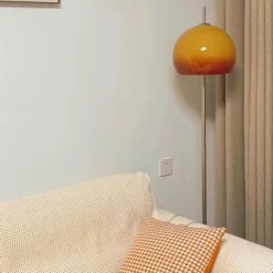 Soft Light Mushroom-shaped Floor Lamp,Medieval Creative Standing Lamp Glass Lampshade Living Room Bedroom Vertical Lamp Adornment Decorations 85-265V