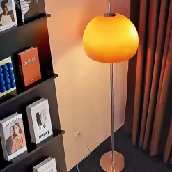 Soft Light Mushroom-shaped Floor Lamp,Medieval Creative Standing Lamp Glass Lampshade Living Room Bedroom Vertical Lamp Adornment Decorations 85-265V