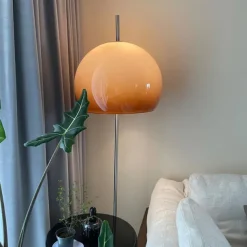 Soft Light Mushroom-shaped Floor Lamp,Medieval Creative Standing Lamp Glass Lampshade Living Room Bedroom Vertical Lamp Adornment Decorations 85-265V