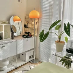 Soft Light Mushroom-shaped Floor Lamp,Medieval Creative Standing Lamp Glass Lampshade Living Room Bedroom Vertical Lamp Adornment Decorations 85-265V