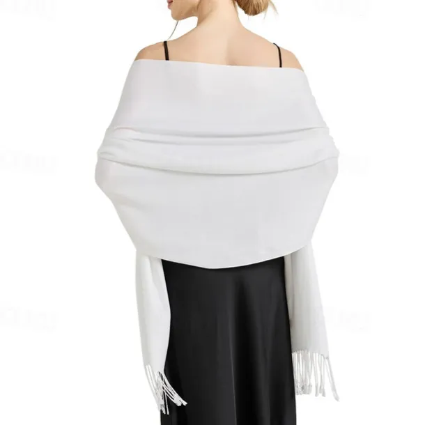 Soft Silky Pashmina Shawl Wraps Solid Colors Scarf for Wedding Evening Dresses