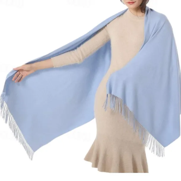 Soft Silky Pashmina Shawl Wraps Solid Colors Scarf for Wedding Evening Dresses
