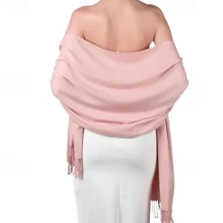 Soft Silky Pashmina Shawl Wraps Solid Colors Scarf for Wedding Evening Dresses