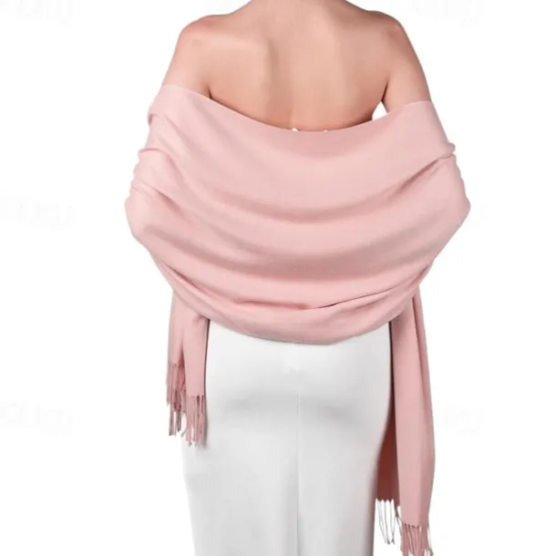 Soft Silky Pashmina Shawl Wraps Solid Colors Scarf for Wedding Evening Dresses