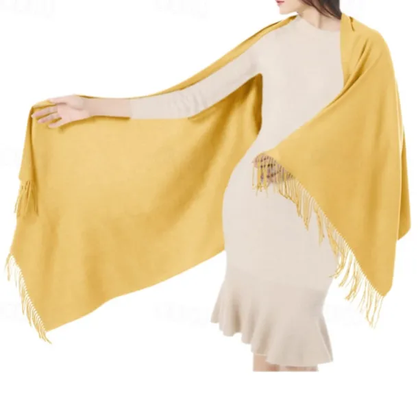 Soft Silky Pashmina Shawl Wraps Solid Colors Scarf for Wedding Evening Dresses