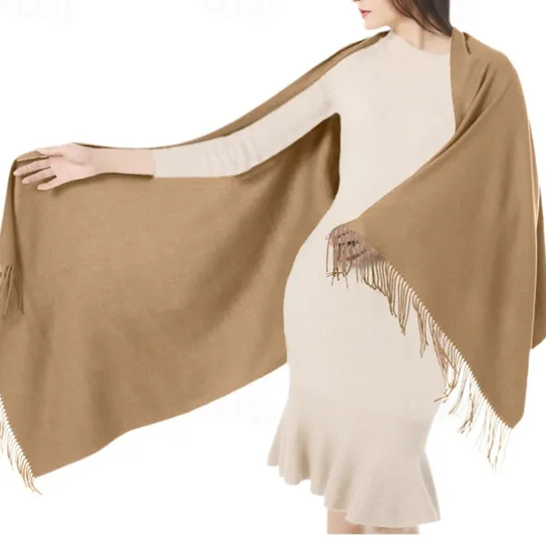 Soft Silky Pashmina Shawl Wraps Solid Colors Scarf for Wedding Evening Dresses