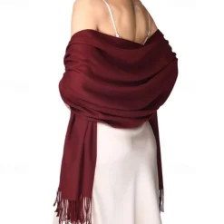 Soft Silky Pashmina Shawl Wraps Solid Colors Scarf for Wedding Evening Dresses