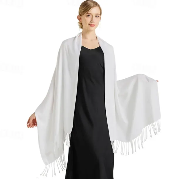 Soft Silky Pashmina Shawl Wraps Solid Colors Scarf for Wedding Evening Dresses