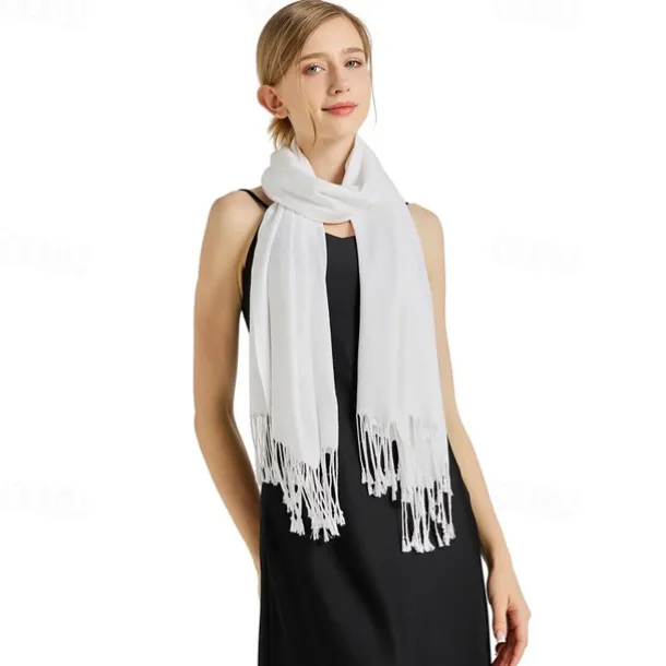 Soft Silky Pashmina Shawl Wraps Solid Colors Scarf for Wedding Evening Dresses