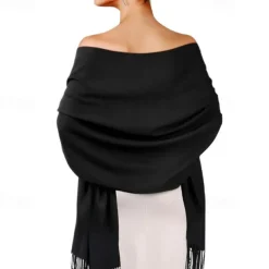 Soft Silky Pashmina Shawl Wraps Solid Colors Scarf for Wedding Evening Dresses