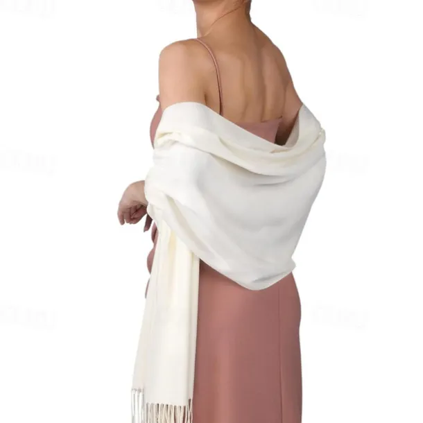Soft Silky Pashmina Shawl Wraps Solid Colors Scarf for Wedding Evening Dresses