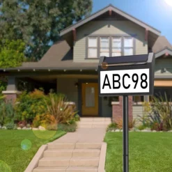 Solar Address Lights LED Illuminated Outdoor Address Plaque with Smart Control 3-Color in 1 Waterproof Solar Powered House Number Light with Stakes for Outside Home Yard Street House 1PC
