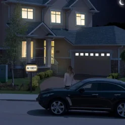 Solar Address Lights LED Illuminated Outdoor Address Plaque with Smart Control 3-Color in 1 Waterproof Solar Powered House Number Light with Stakes for Outside Home Yard Street House 1PC