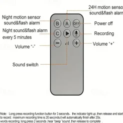 Solar Alarm Human Infrared Sensor Light Solar Remote Control Alarm Light anti-theft Animal Drive Warning Device