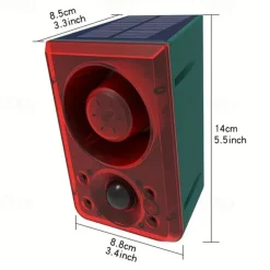 Solar Alarm Human Infrared Sensor Light Solar Remote Control Alarm Light anti-theft Animal Drive Warning Device