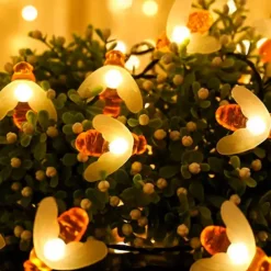 Solar Bee String Lights Outdoor Waterproof 12m-100LED 7m-50LED 6.5m-30LED 8 Modes Lighting Garden Decor Lights Christmas Party Holiday Garden Tree Patio Decoration