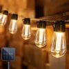 Solar Bulb String Lights Outdoor Solar Waterproof Retro Bulb Fairy String Lights 3M-10LEDs 5M-20LEDs 7M-30LEDs for Cafe Wedding Party Patio Holiday Decoration IP65 Garden Light