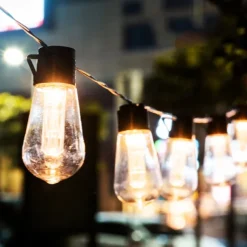 Solar Bulb String Lights Outdoor Solar Waterproof Retro Bulb Fairy String Lights 3M-10LEDs 5M-20LEDs 7M-30LEDs for Cafe Wedding Party Patio Holiday Decoration IP65 Garden Light