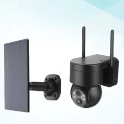 Solar Charging Waterproof Outdoor IP Security Surveillance Cam Wireless WiFi PTZ Camera Speed Dome CCTV Full Color Night Vision Motion Detection Built-in Large Batteries Two-Way Audio