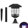 Solar Column Head Lamp Ground Insertion Lamp Outdoor Pathway Street Lamp Waterproof Lawn Lamp Courtyard Lighting Decoration LED Solar Garden Lamp 1PC