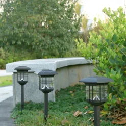 Solar Column Head Lamp Ground Insertion Lamp Outdoor Pathway Street Lamp Waterproof Lawn Lamp Courtyard Lighting Decoration LED Solar Garden Lamp 1PC