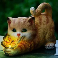 Solar Cute Simulation Cat Garden Light, Outdoor Waterproof Resin Crafts, Creative Animal Home & Patio Decoration
