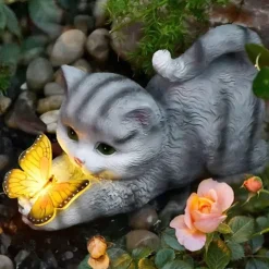 Solar Cute Simulation Cat Garden Light, Outdoor Waterproof Resin Crafts, Creative Animal Home & Patio Decoration