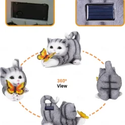 Solar Cute Simulation Cat Garden Light, Outdoor Waterproof Resin Crafts, Creative Animal Home & Patio Decoration