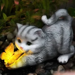 Solar Cute Simulation Cat Garden Light, Outdoor Waterproof Resin Crafts, Creative Animal Home & Patio Decoration