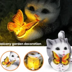 Solar Cute Simulation Cat Garden Light, Outdoor Waterproof Resin Crafts, Creative Animal Home & Patio Decoration