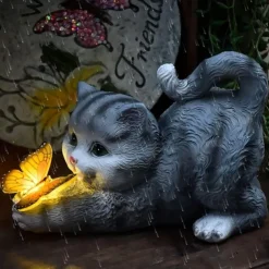 Solar Cute Simulation Cat Garden Light, Outdoor Waterproof Resin Crafts, Creative Animal Home & Patio Decoration