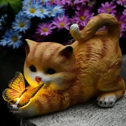 Solar Cute Simulation Cat Garden Light, Outdoor Waterproof Resin Crafts, Creative Animal Home & Patio Decoration