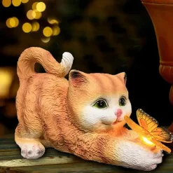 Solar Cute Simulation Cat Garden Light, Outdoor Waterproof Resin Crafts, Creative Animal Home & Patio Decoration
